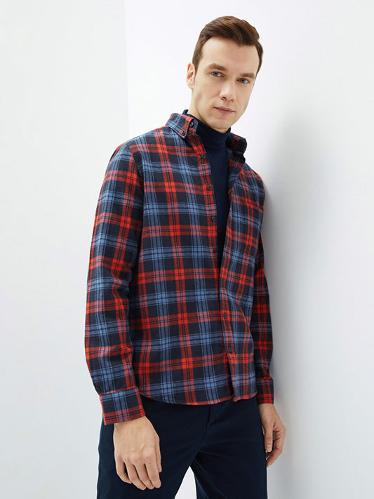 Regular Fit Long Sleeve Plaid Men's Lumberjack Shirt Jacket