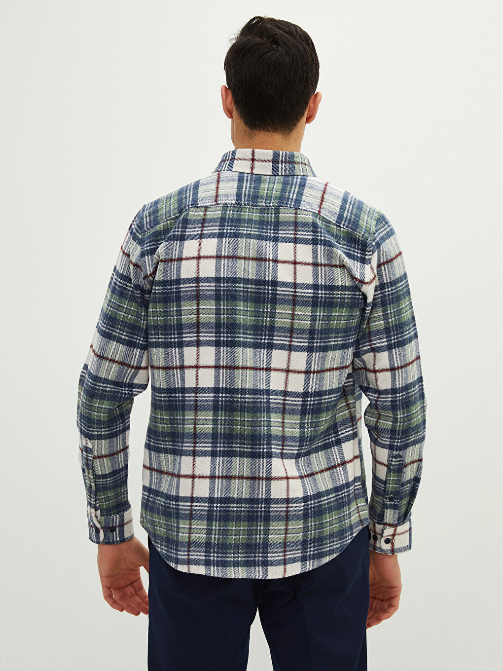 Regular Fit Long Sleeve Plaid Men's Lumberjack Shirt Jacket