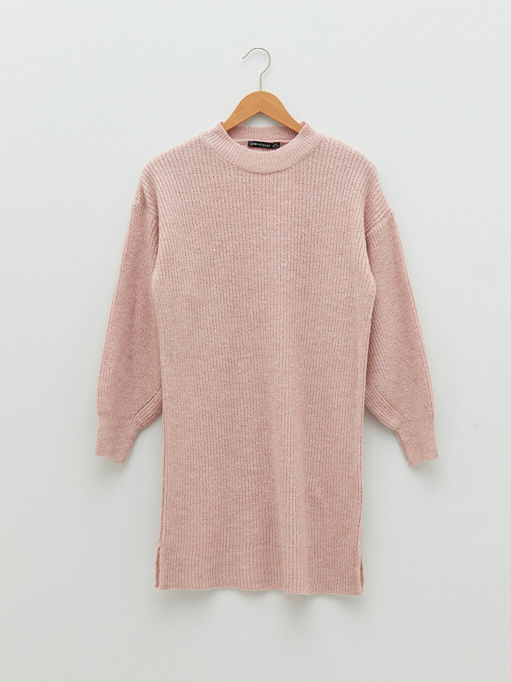 Crew Neck Plain Long Sleeve Women's Knitwear Tunic