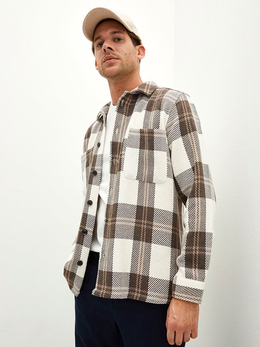 Comfortable Fit Long Sleeve Plaid Men's Lumberjack Shirt Jacket