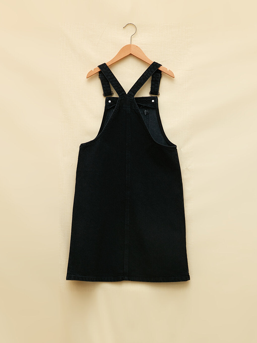 Square Neck Strap Basic Girl's Jean Dress