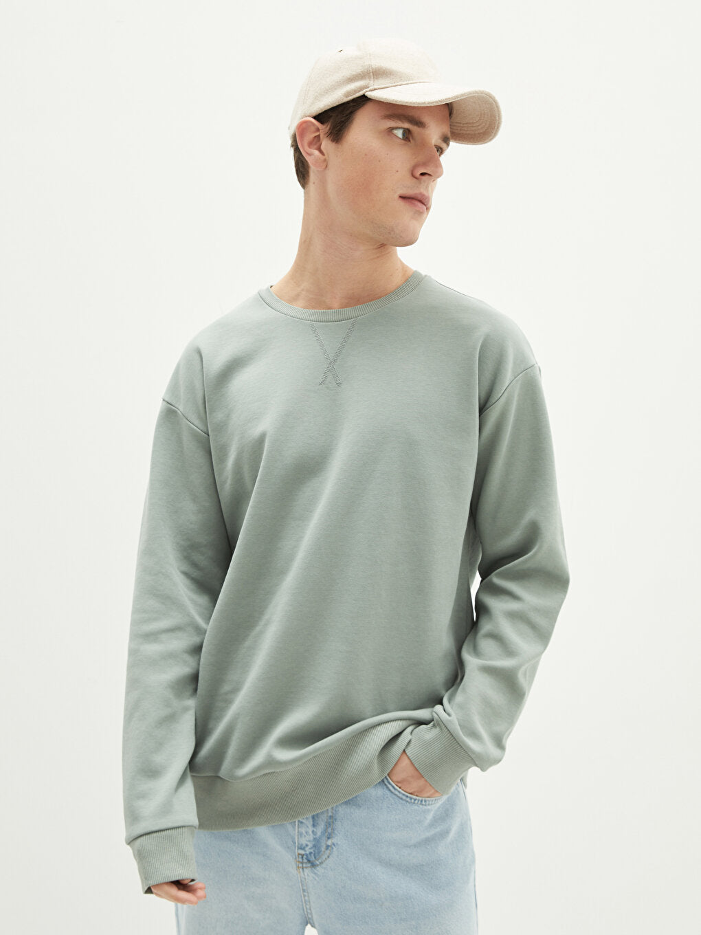 Crew Neck Long Sleeve Men's Sweatshirt