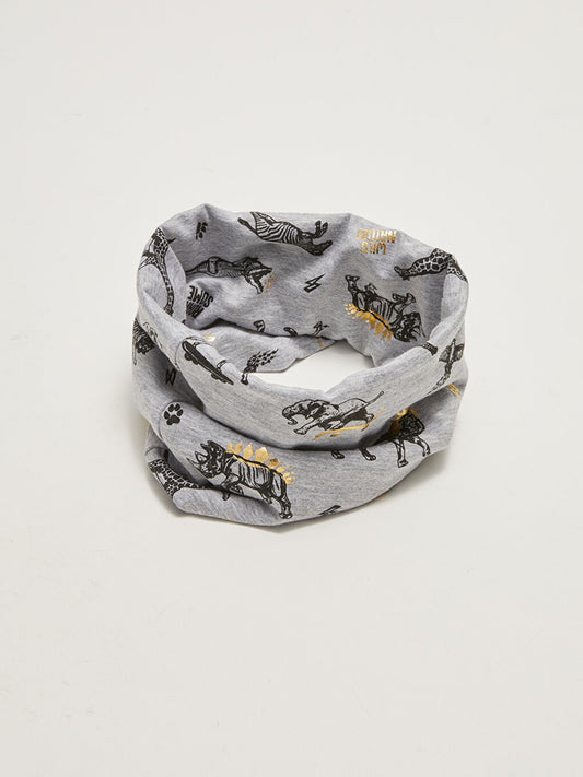 Boy's Animal Figures Printed Neck Collar