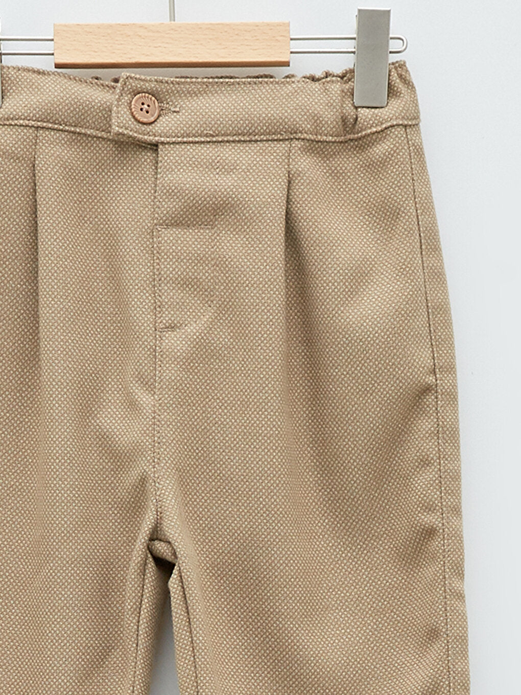 Self-patterned Baby Boy Trousers with Elastic Waist