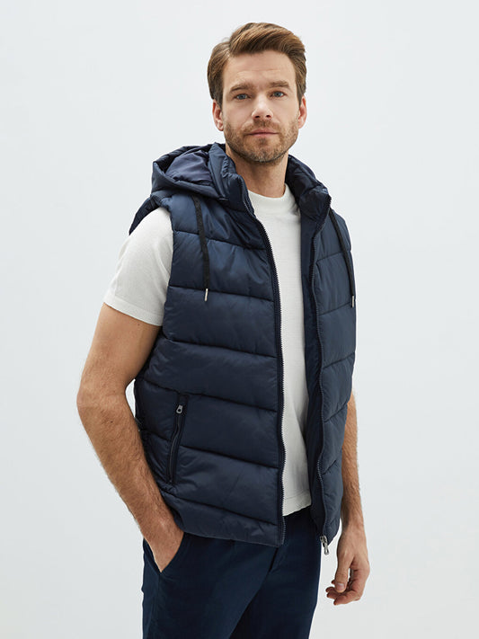 Standard Mold Hooded Men's Puffer Vest