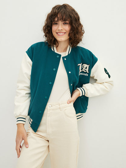 Embroidered Long Sleeve Women's College Jacket