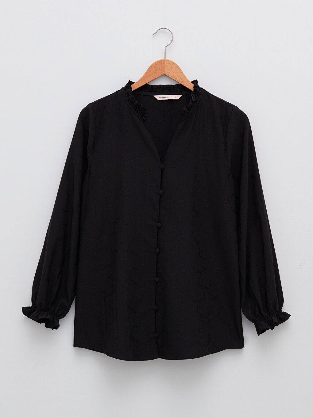 Loose Collar Plain Long Sleeve Women's Shirt