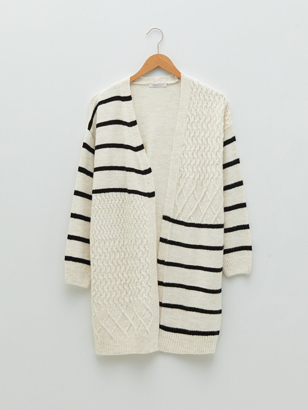 Shawl Collar Striped Long Sleeve Women's Knitwear Cardigan