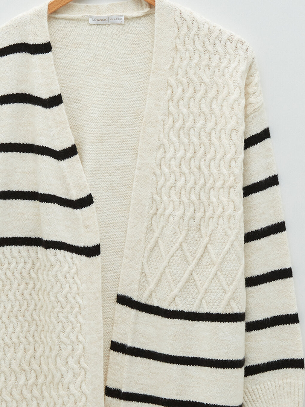 Shawl Collar Striped Long Sleeve Women's Knitwear Cardigan