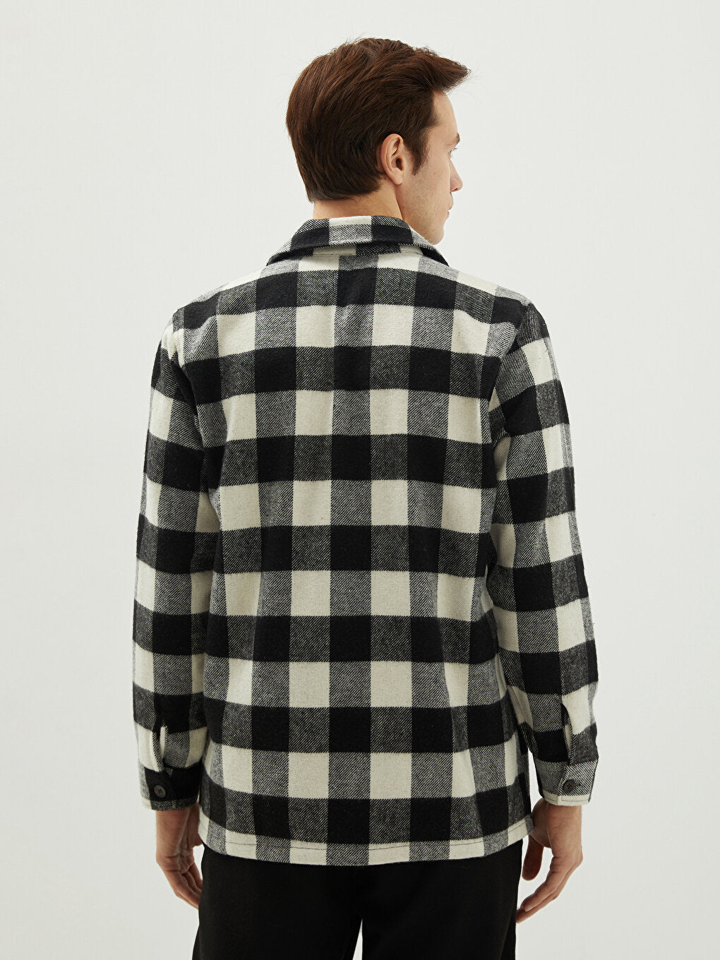 Regular Fit Long Sleeve Plaid Men's Lumberjack Shirt Jacket