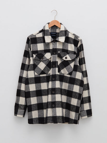 Regular Fit Long Sleeve Plaid Men's Lumberjack Shirt Jacket