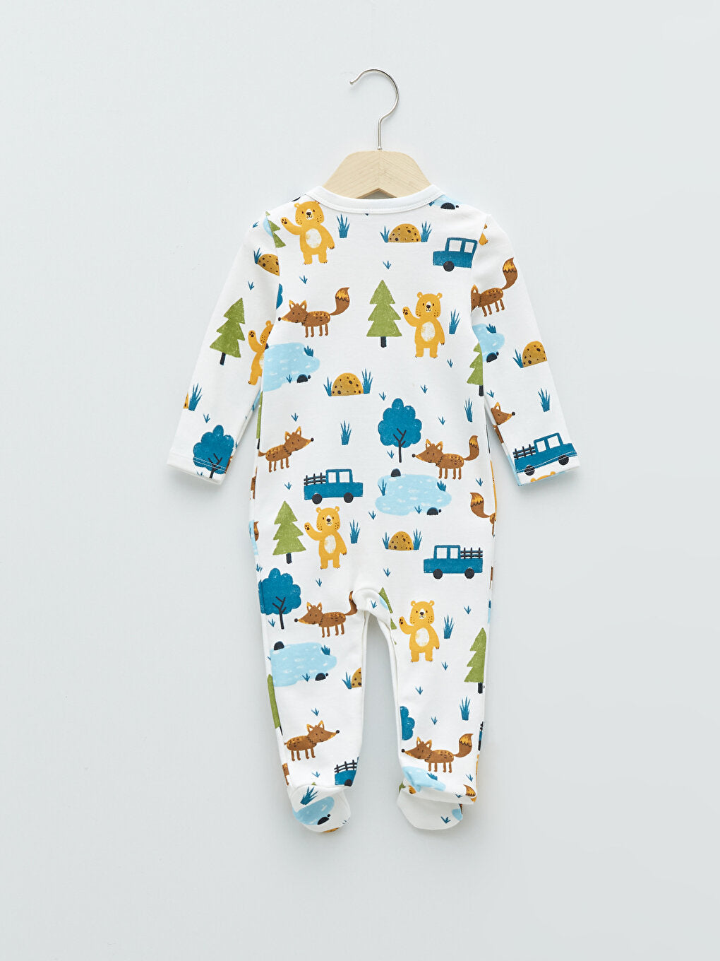 V-Neck Long Sleeve Printed Baby Boy Jumpsuit 2-pack