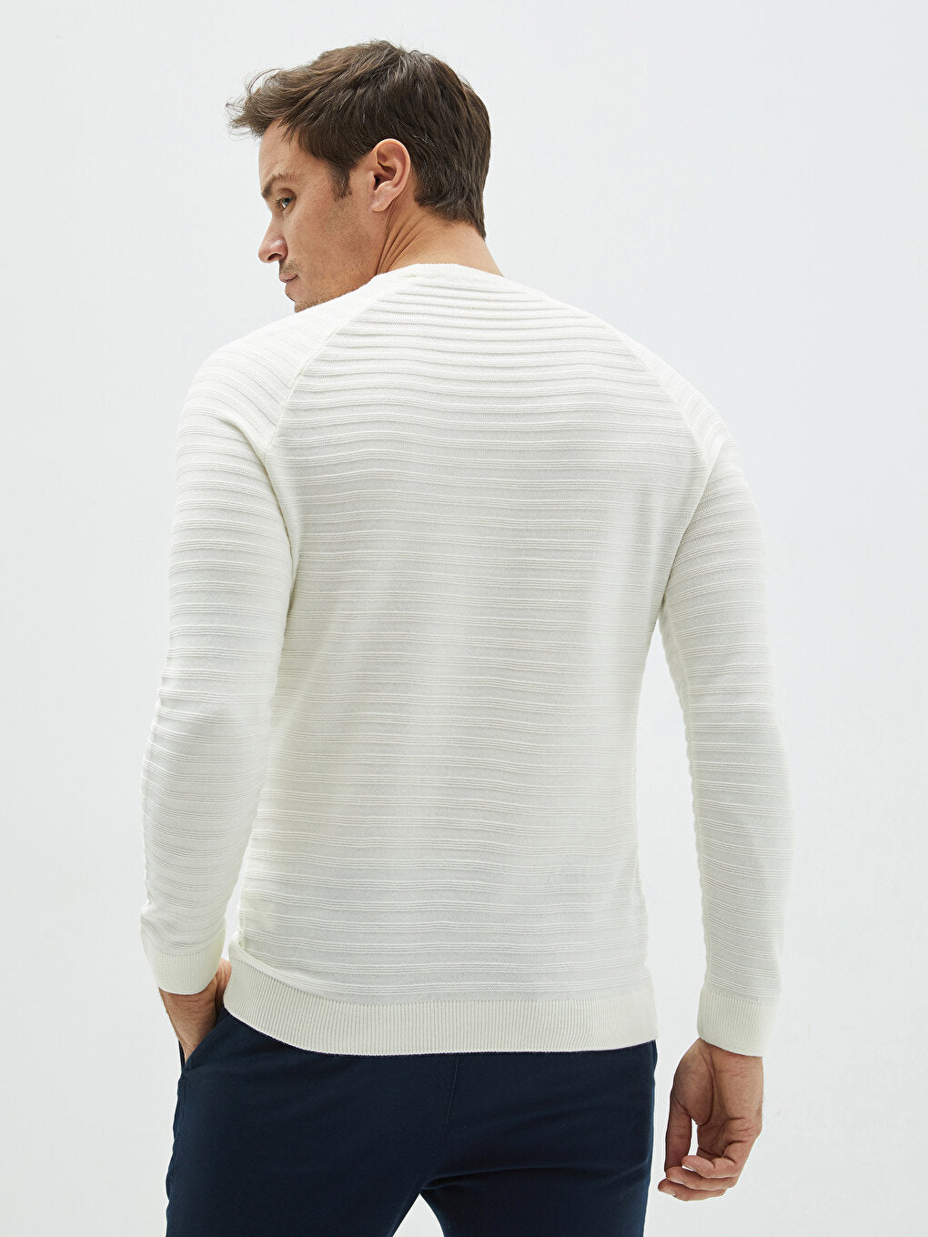 Crew Neck Long Sleeve Thin Men's Knitwear Sweater