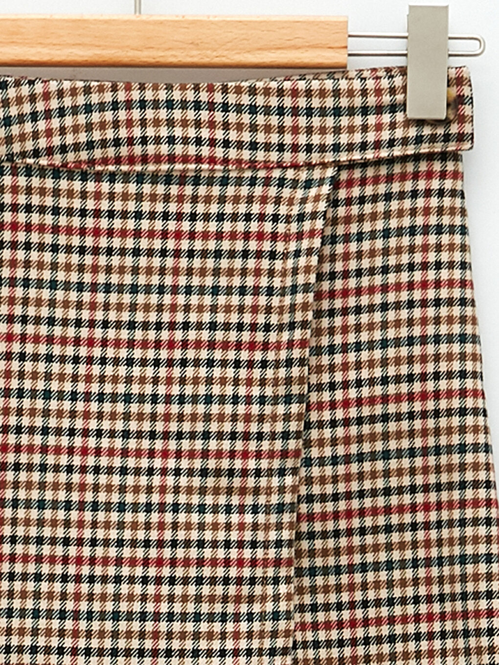 Houndstooth Patterned Gabardine Girl's Shorts Skirt