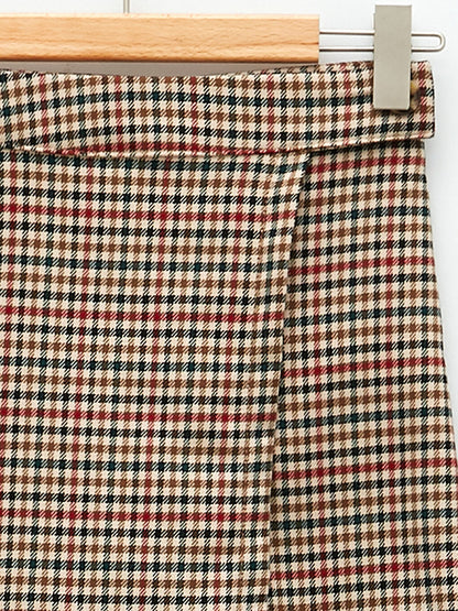 Houndstooth Patterned Gabardine Girl's Shorts Skirt