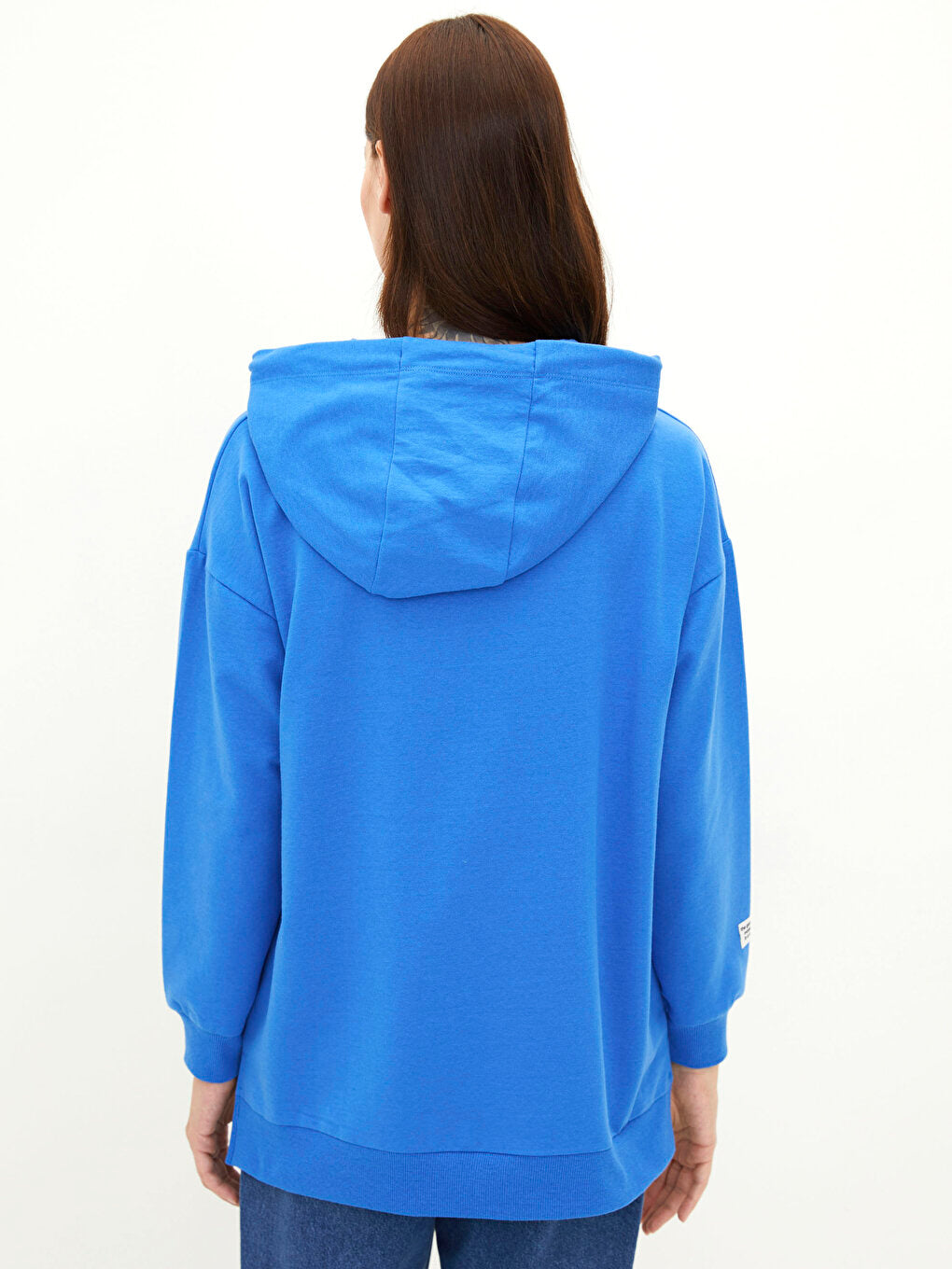 Hooded Printed Long Sleeve Oversize Women's Sweatshirt Tunic