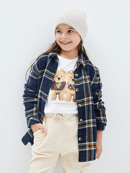 Plaid Long Sleeve Gabardine Girl's Shirt