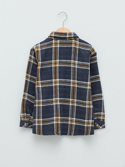 Plaid Long Sleeve Gabardine Girl's Shirt