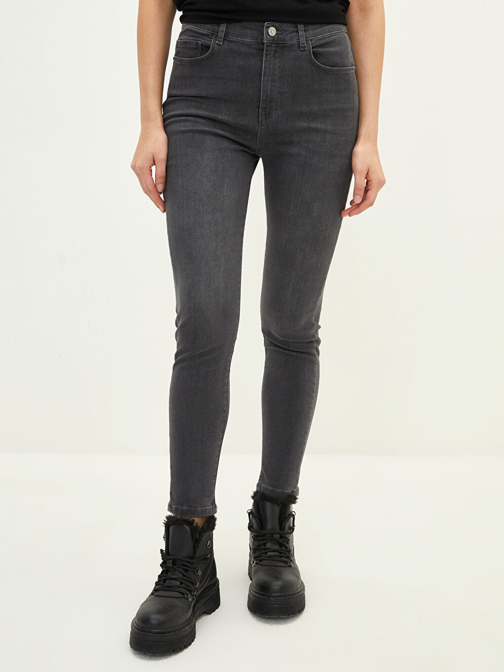 Skinny Fit Women's Jean Trousers with Pocket Detail