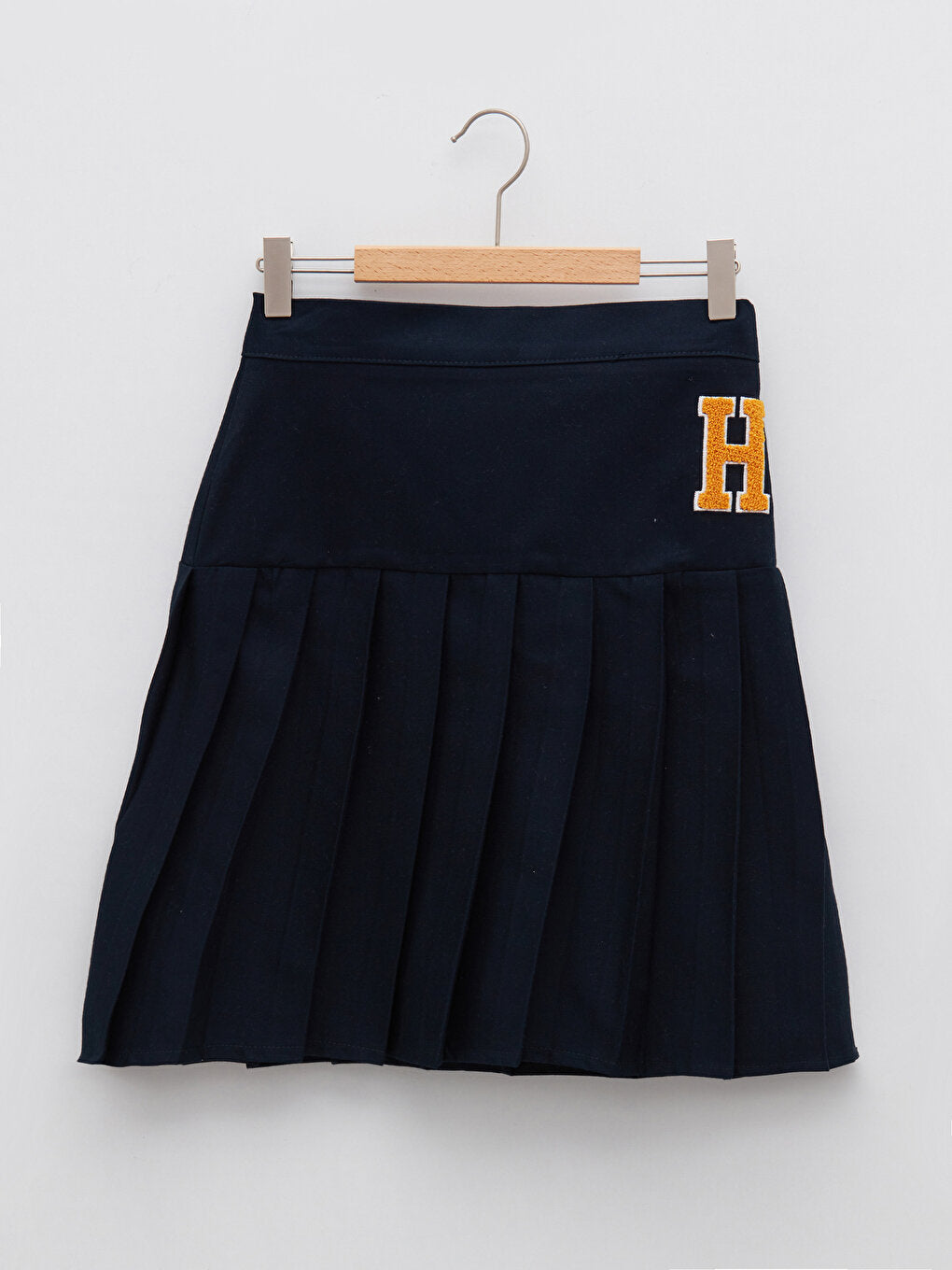 Girls' Pleated Skirt with Embroidery Detail