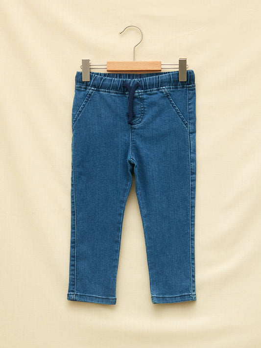 Basic Baby Boy Jean Trousers with Elastic Waist