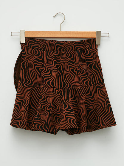 Tight Fit Patterned Women's Shorts Skirt