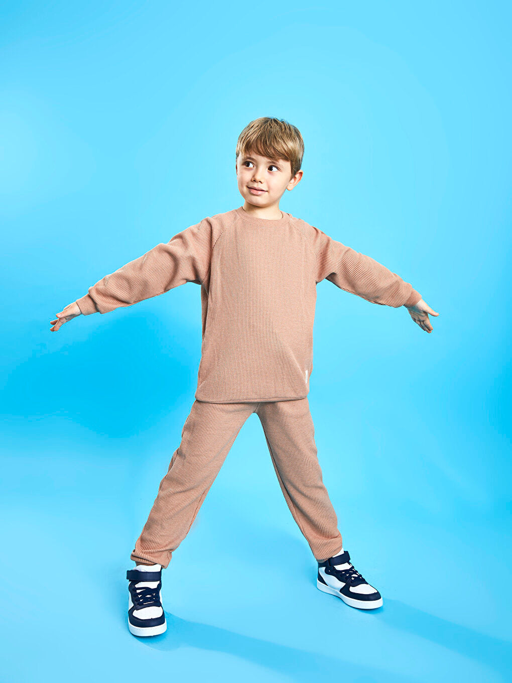 Crew Neck Basic Long Sleeve Boy's Sweatshirt