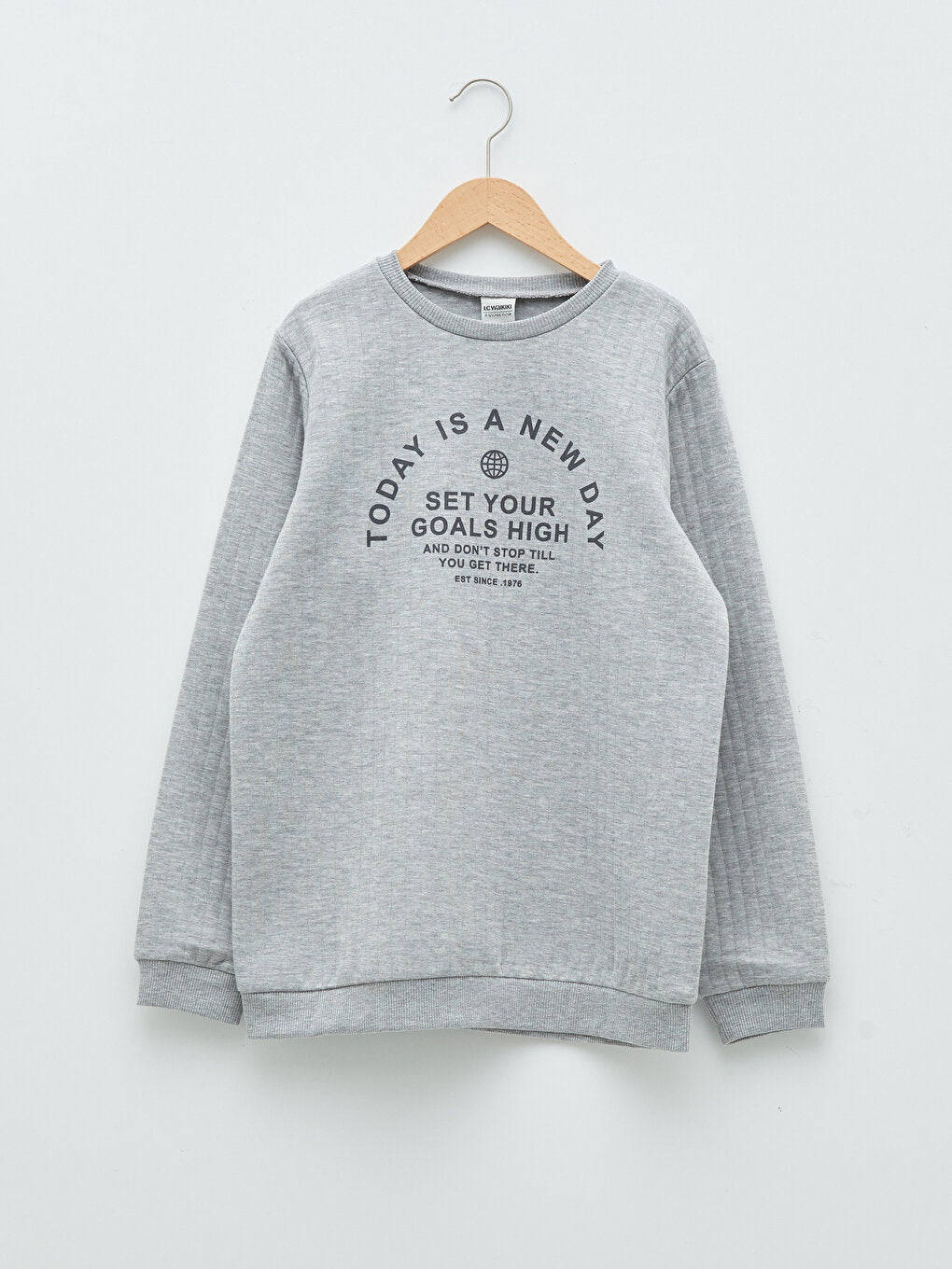 Crew Neck Printed Long Sleeve Boy's Sweatshirt