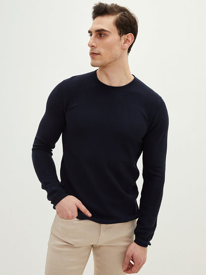 Crew Neck Long Sleeve Men's Knitwear Sweater