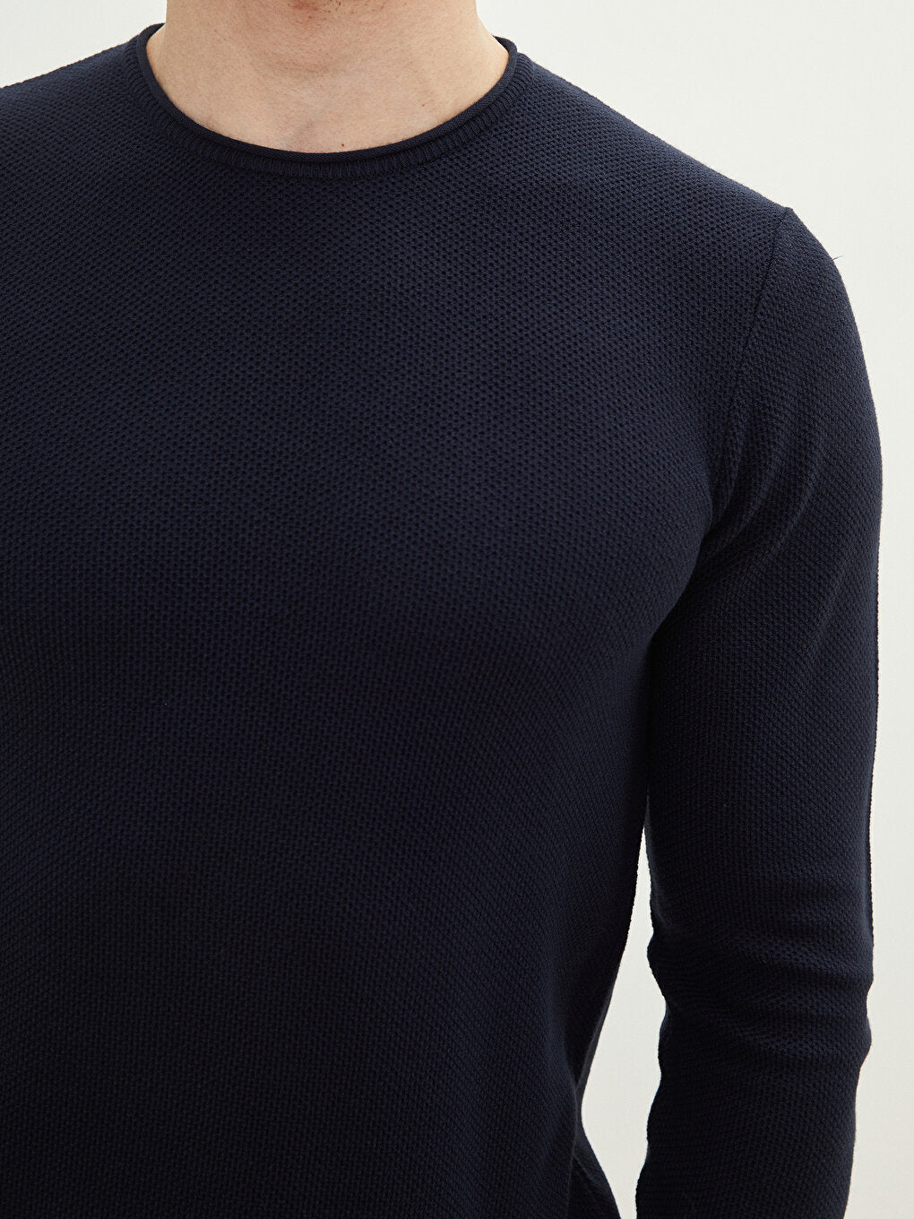 Crew Neck Long Sleeve Men's Knitwear Sweater