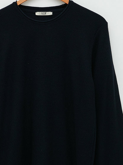 Crew Neck Long Sleeve Men's Knitwear Sweater