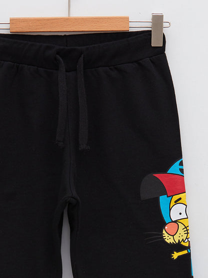 Elastic Waist Kral Şakir Printed Boy's Jogger Sweatpants