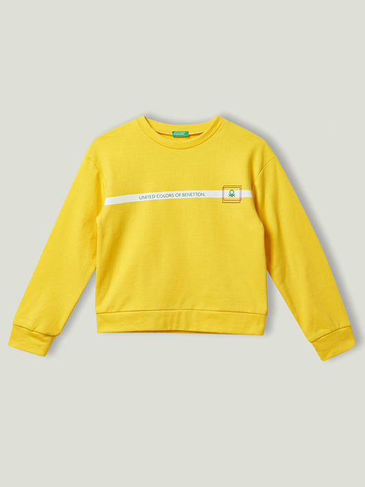 Crew Neck Printed Long Sleeve Cotton Boy's Sweatshirt