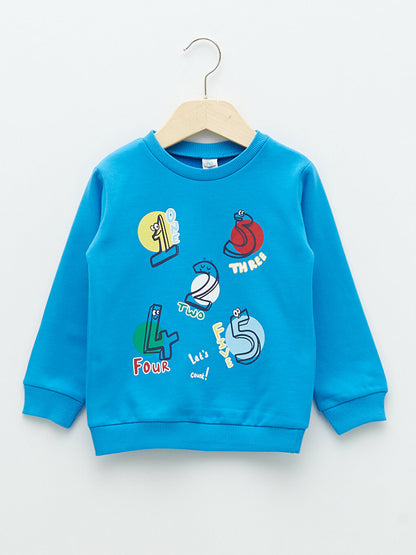 Crew Neck Long Sleeve Printed Baby Boy Sweatshirt 2-pack