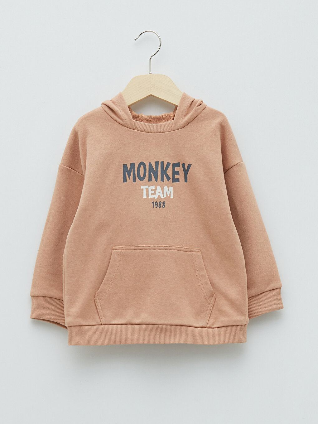 Hooded Long Sleeve Nostalgic Monkey Printed Baby Boy Sweatshirt