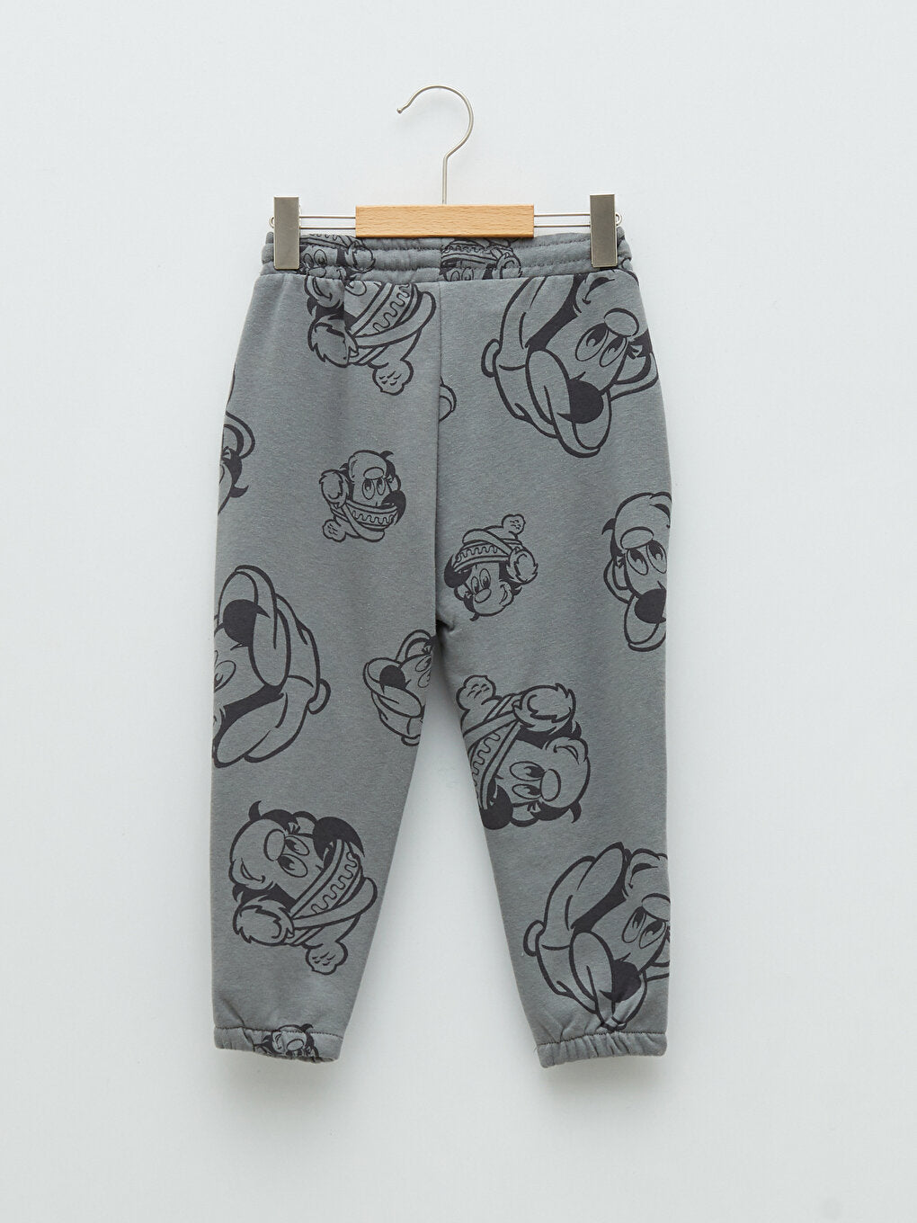 Nostalgic Monkey Printed Baby Boy Tracksuit Bottom with Elastic Waist