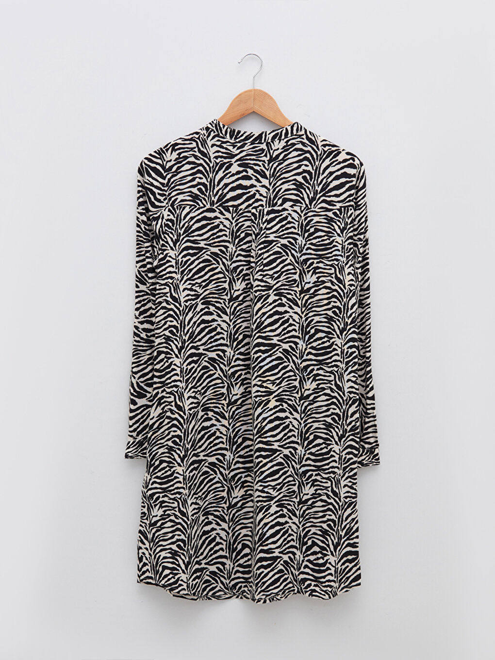 Judge Collar Patterned Long Sleeve Viscose Women's Tunic