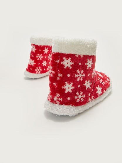 Printed Plush Girl's Home Boots