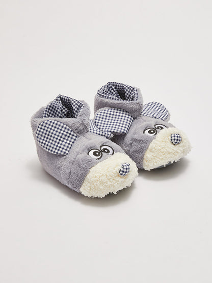 Embroidered Plush Baby Boy House Boots