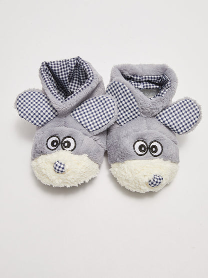 Embroidered Plush Baby Boy House Boots