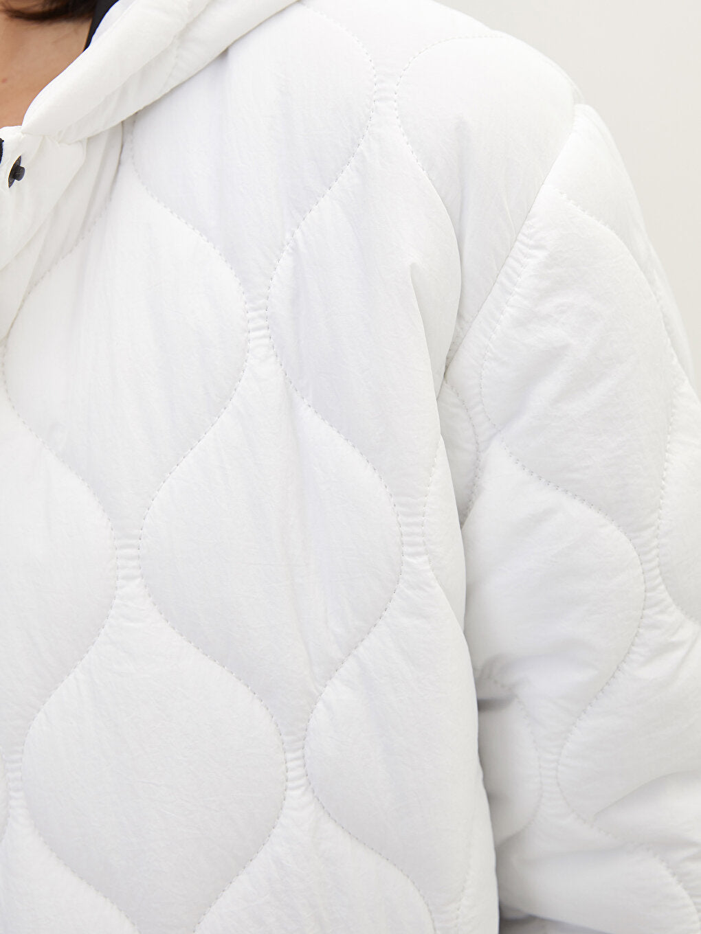 Hooded Quilted Patterned Long Sleeve Women's Puffer Coat