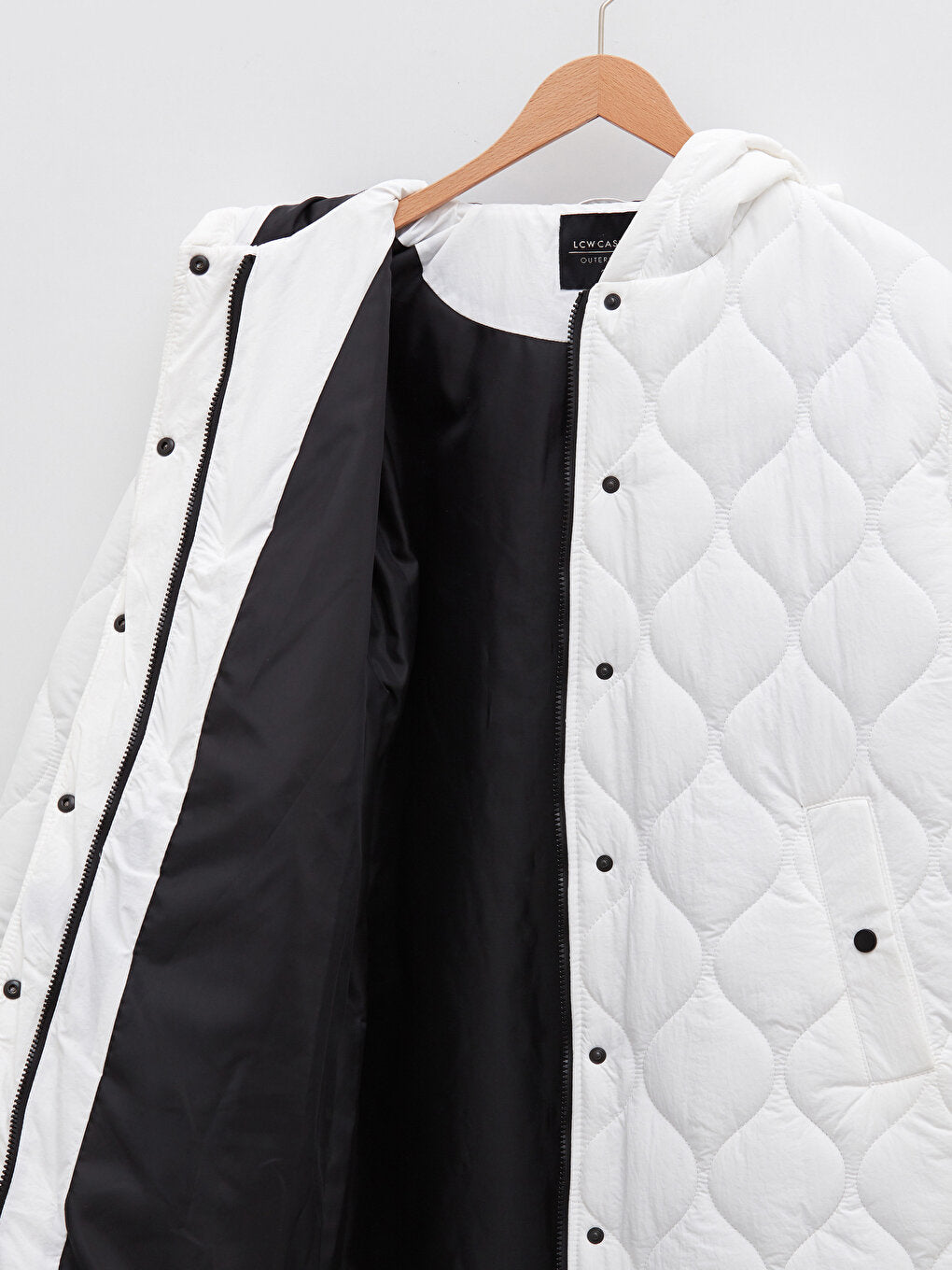 Hooded Quilted Patterned Long Sleeve Women's Puffer Coat