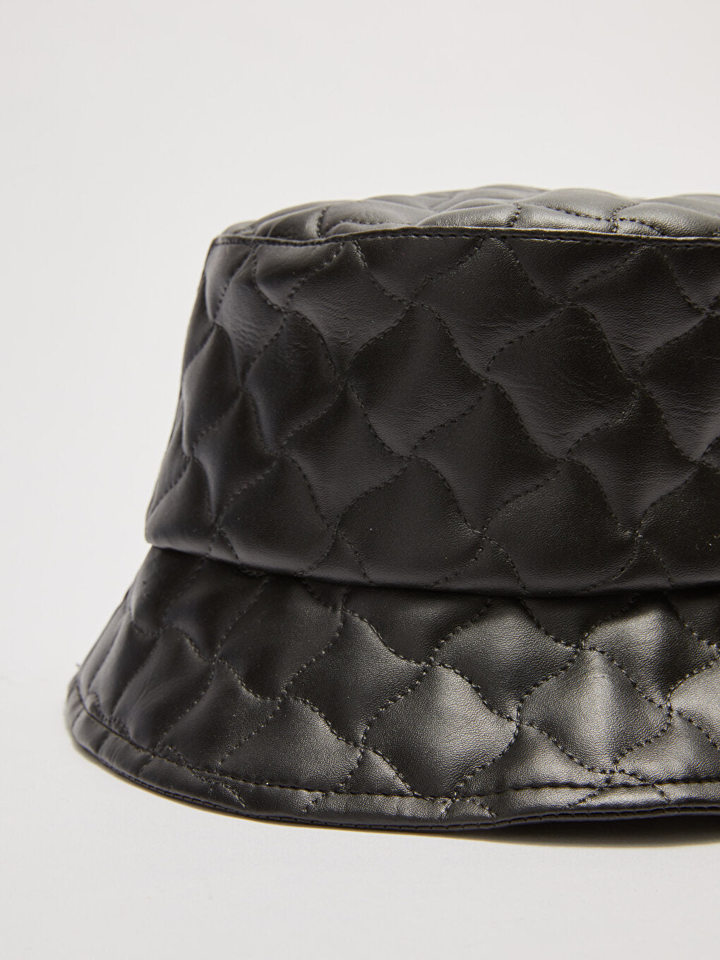 Leather Look Quilted Women's Bucket Hat