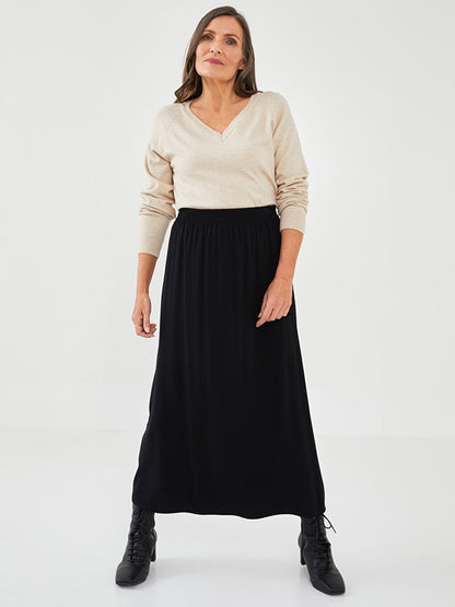 Straight A Cut Belmando Fabric Women's Skirt with Elastic Waist