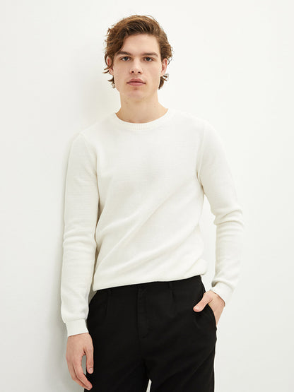 Crew Neck Long Sleeve Men's Knitwear Sweater