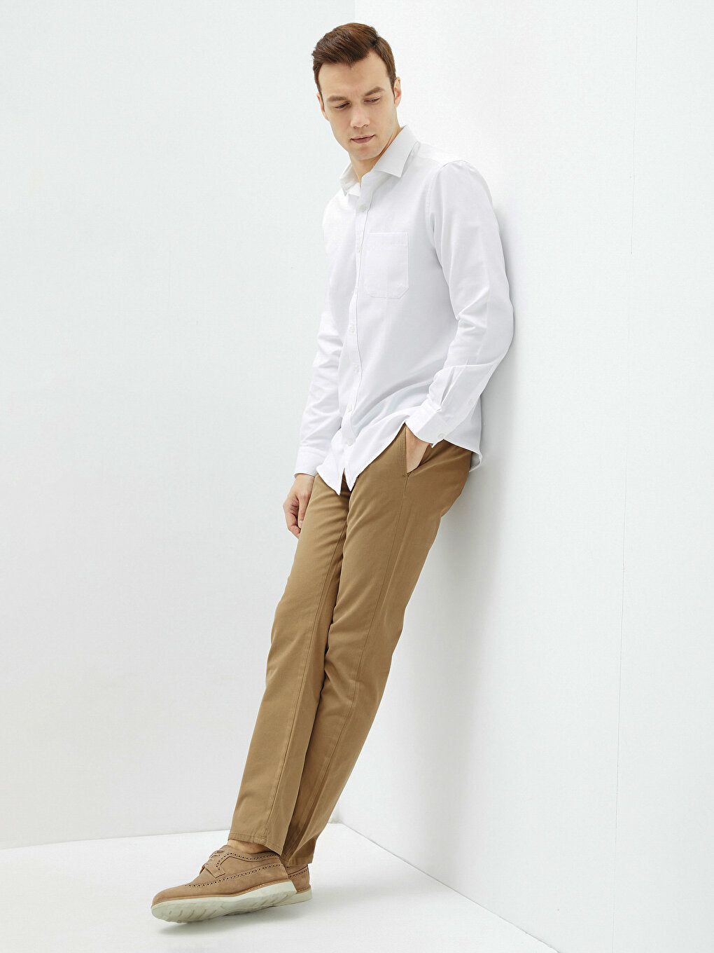 Slim Fit Gabardine Men's Chino Trousers