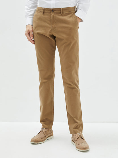 Slim Fit Gabardine Men's Chino Trousers