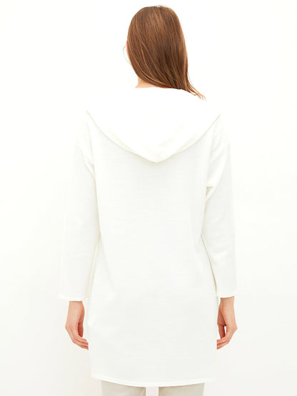 Hooded Plain Long Sleeve Women's Knitwear Tunic