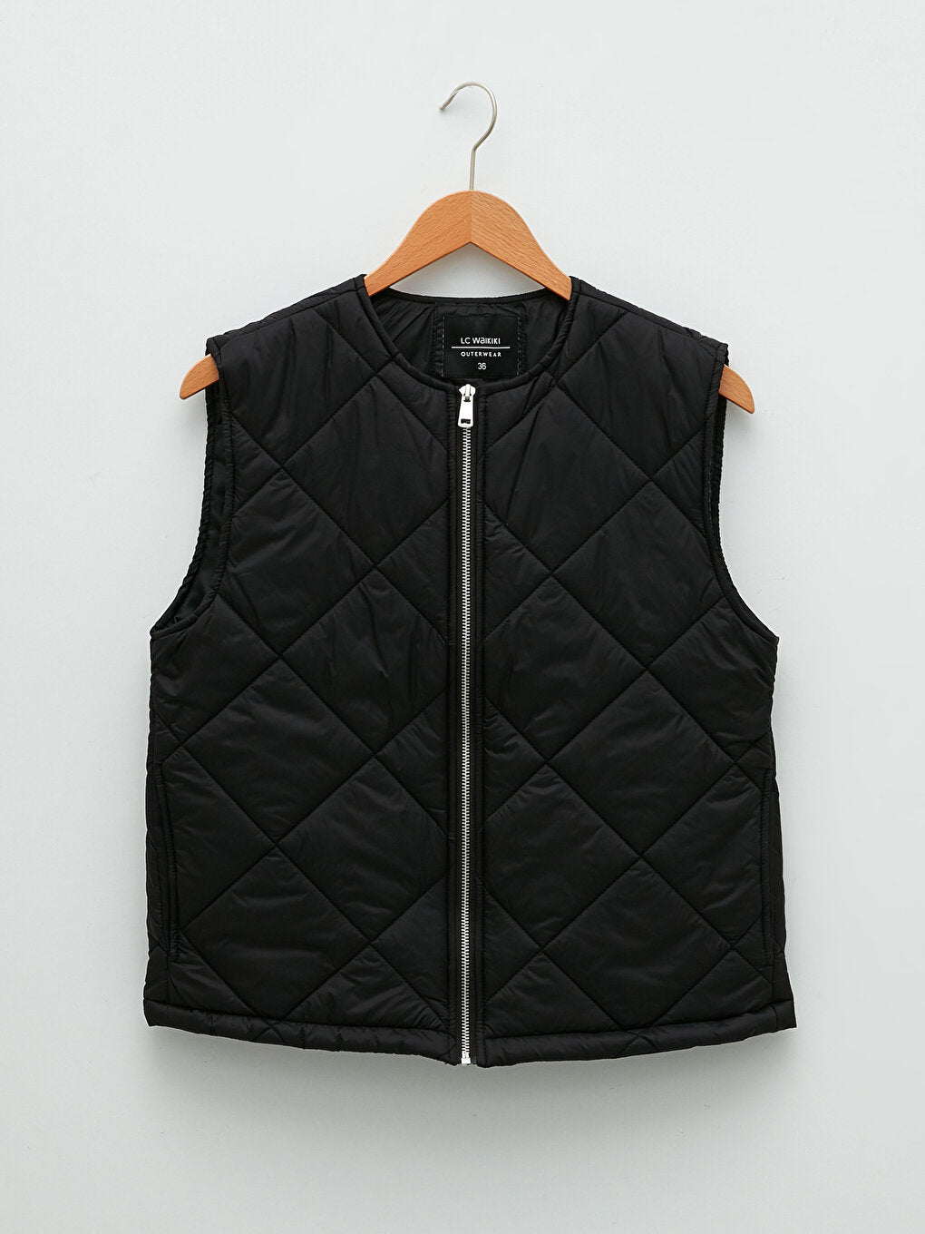 Crew Neck Quilted Patterned Women's Puffer Vest