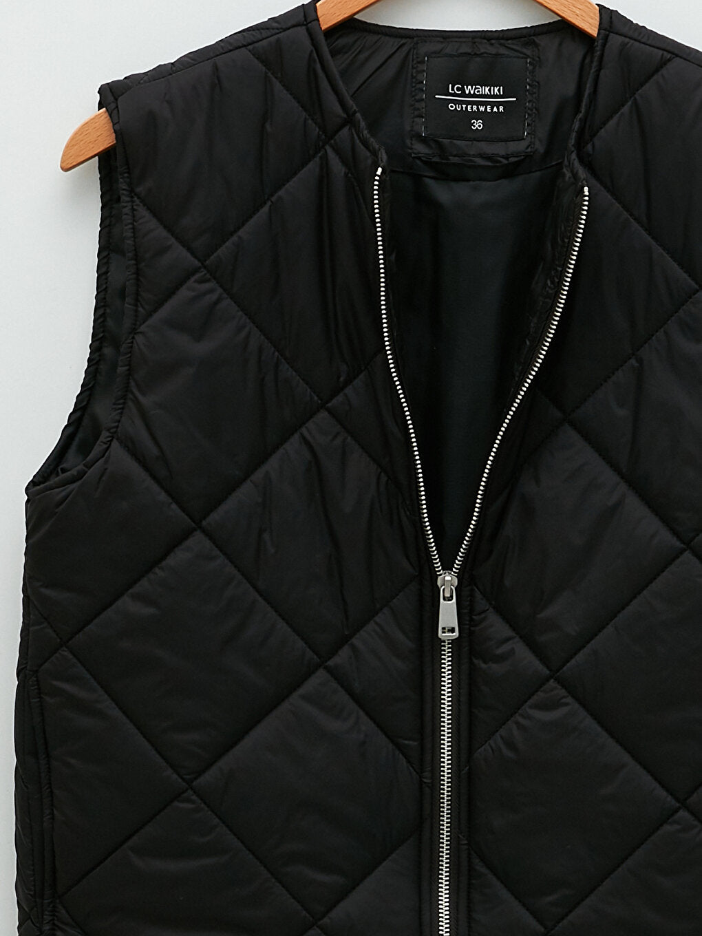 Crew Neck Quilted Patterned Women's Puffer Vest